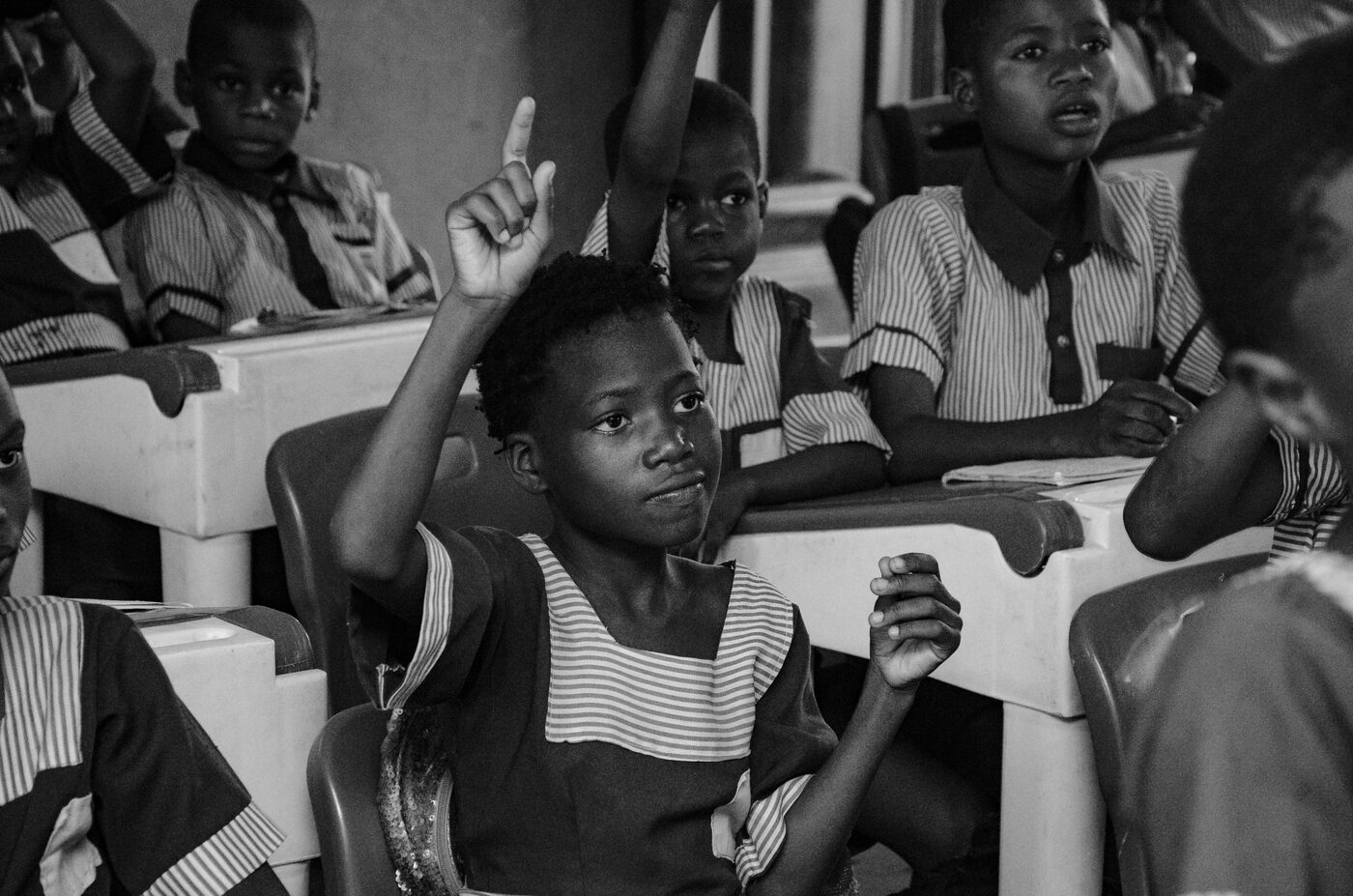 South African students in a bright, modern learning environment